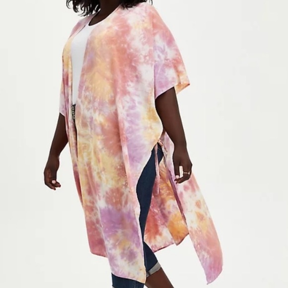 NWT TORRID Gorgeous Tie Dye Ruana - One Size - Swimsuit Cover Up - Picture 8 of 8